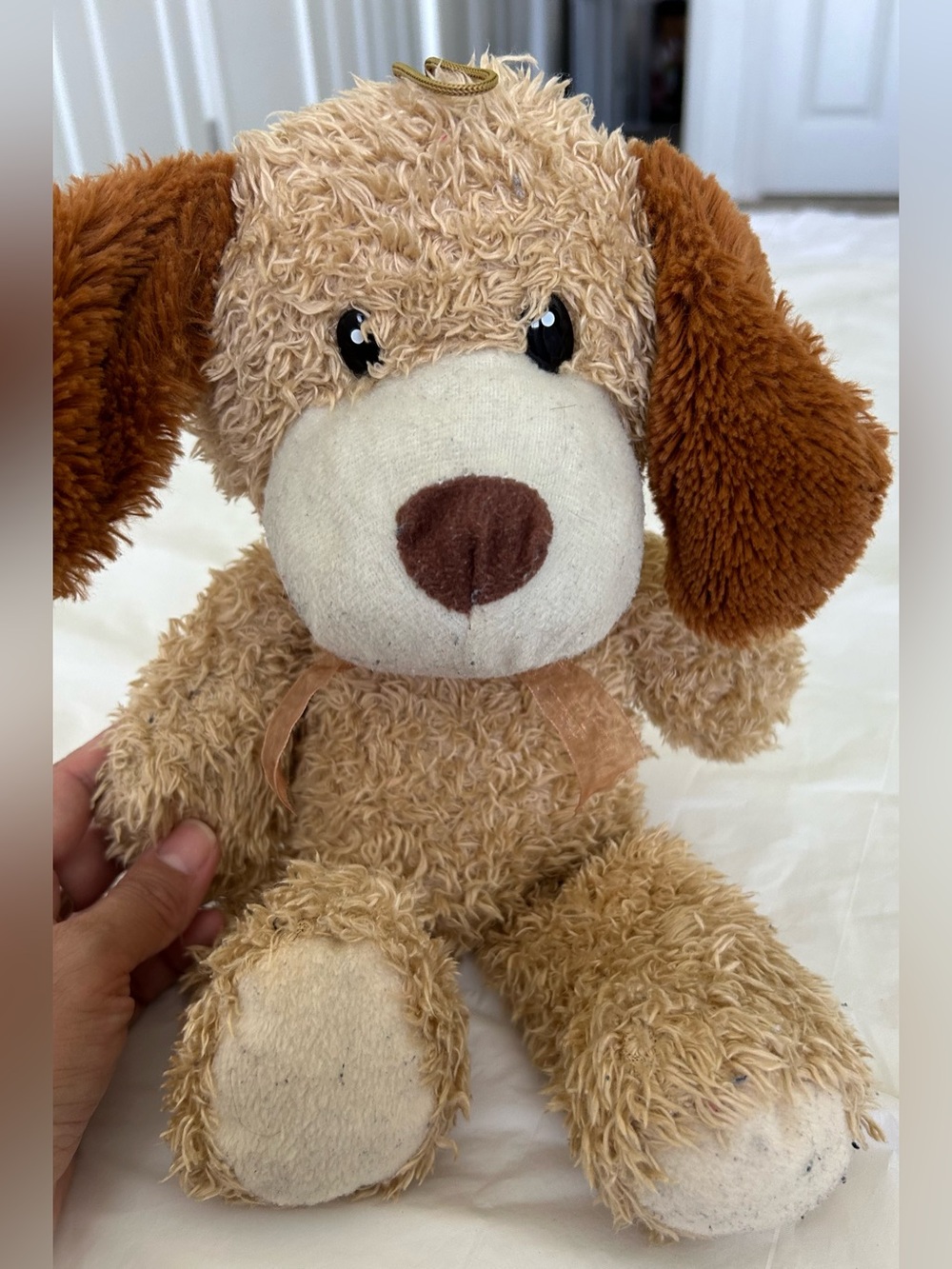 Plush Brown Dog Toy for Pets - Soft Squeaky Comfort